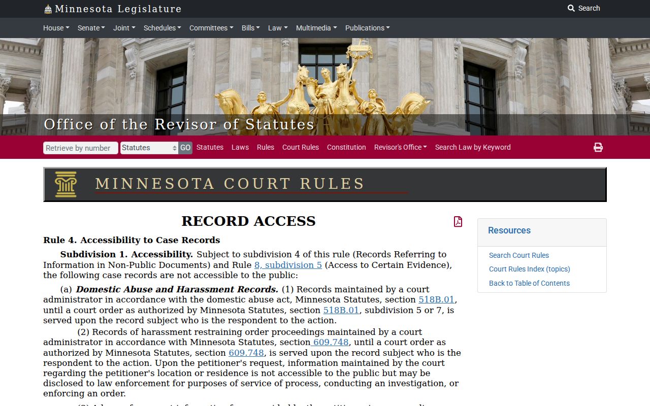 Hennepin County court calendar and docket access rules