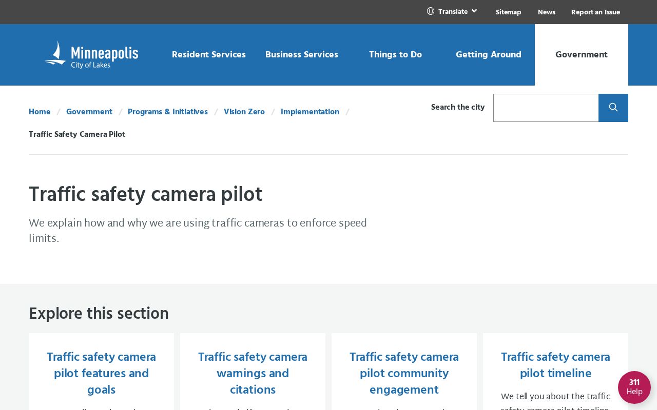 Hennepin traffic court records Minneapolis traffic safety camera pilot